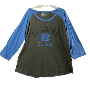 Russell North Carolina Tar Heels T Shirt Womens XL 16-18 Blue‎ Gray Top